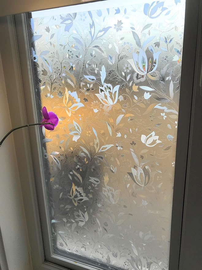 Window Film Privacy Stained Glass Frosted Decoration Static Cling Removable - Image 3
