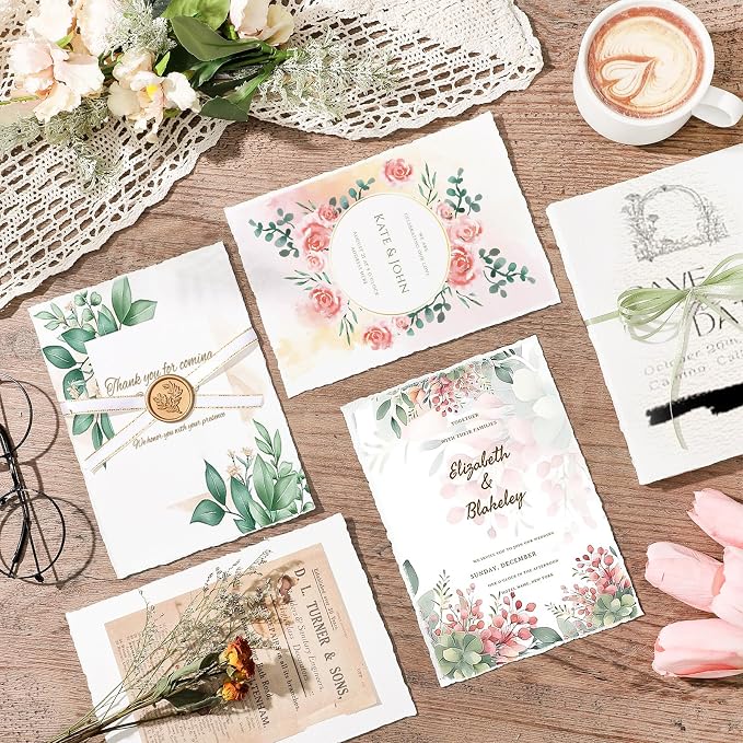 Prudiut 50 Sheets Cotton Watercolor Paper, 5 x 7 inches, 300 GSM, Deckled Edge - Image 7