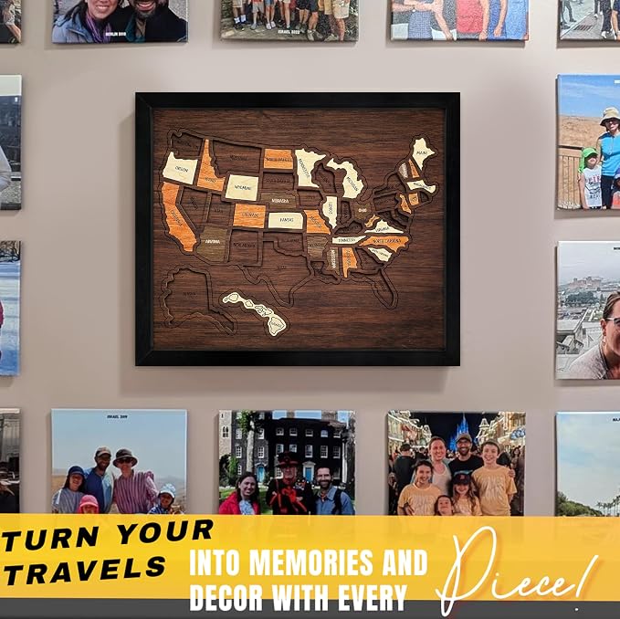 flinelife USA Travel Map, Wooden USA Map Puzzle - Image 4