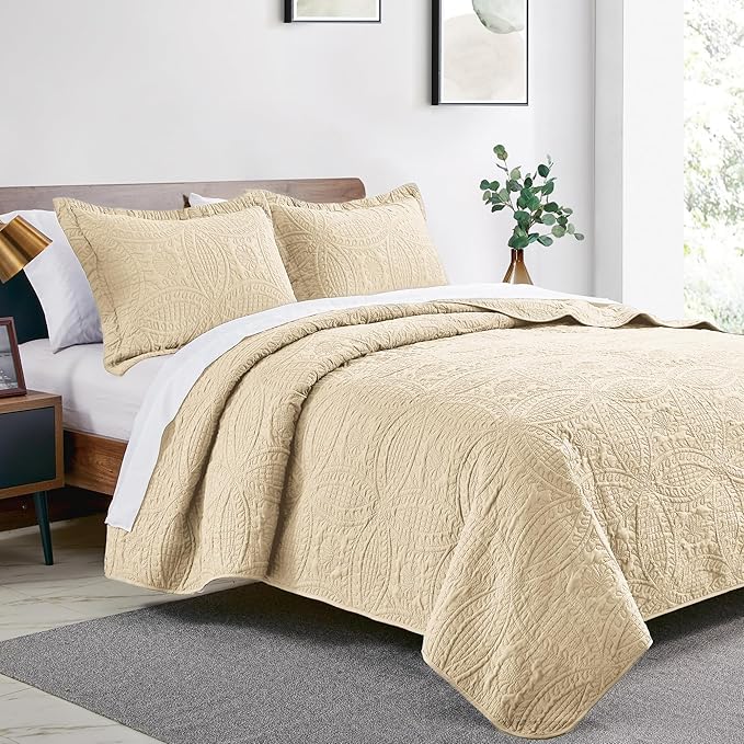 Love's cabin Quilts for Full Bed Camel Bedspreads Bedding Set - Image 2