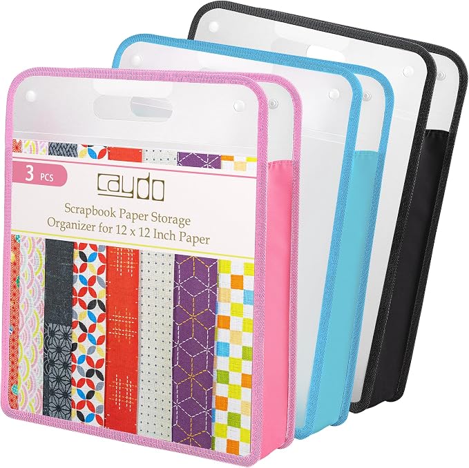 Caydo 3 Pack Scrapbook Paper Storage, Vinyl Paper by Caydo