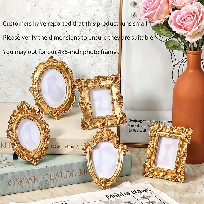 5 Pcs Mini Gold Frames - Image 4