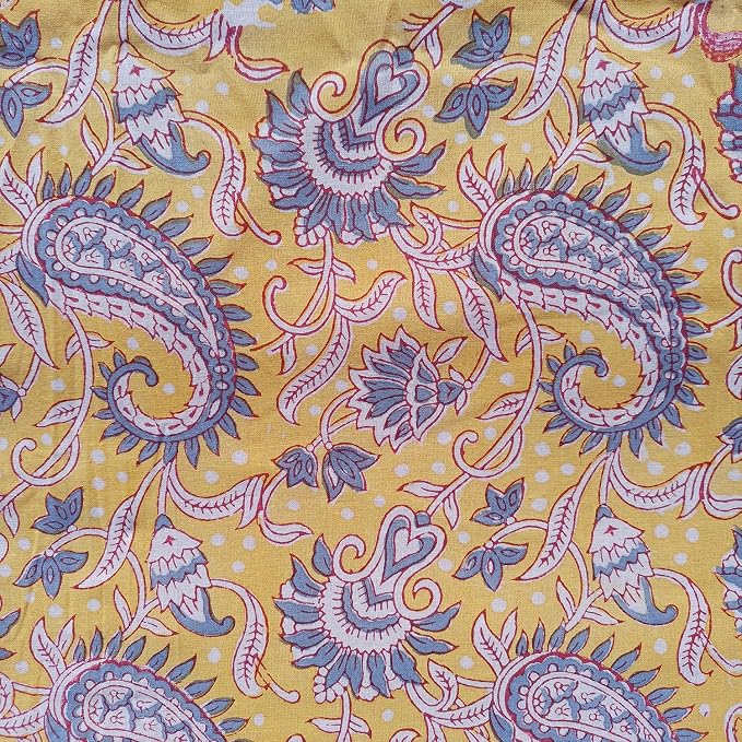 E-Tailor® Hand-Block Printed Pre-Cut Cotton Fabric Ideal - Image 2