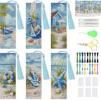 NEGEKFKX 6 Pcs Beach Cross Stitch Bookmark Kit by NEGEKFKX