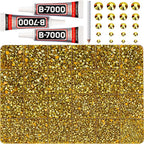 32000Pcs Metallic Gold Rhinestones by Worthofbest
