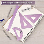 Mr. Pen- Metal Geometry Kit, 4 Pack, 45° & 30°/60° Set Squares | 6" Protractor - Image 6
