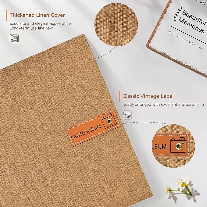 Popotop Large Photo Album Self Adhesive 4x6 5x7 8x10 Scrapbook Album DIY - Image 3