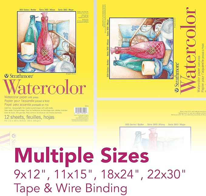 Strathmore 300 Series Wire Bound Watercolor Pad, 140 lb. Cold Press, 11 X 15 - Image 5