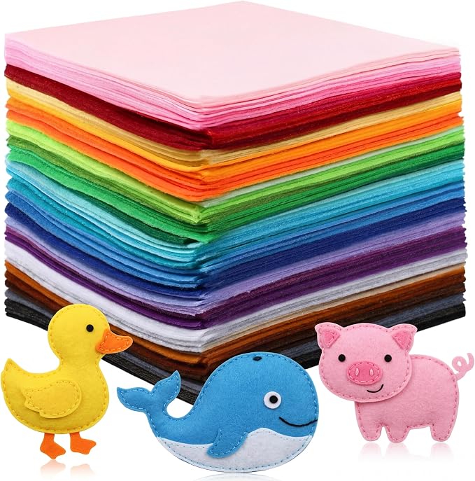 Moukeren 120 Pcs 9.8 x 9.8 Inch Felt Sheets Bulk by Moukeren