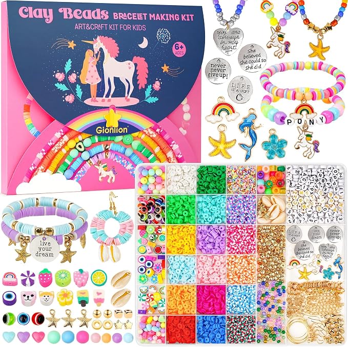 Gionlion Bracelet Making Kit for Girls 8-12, Arts and Crafts for Jewelry Making by Gionlion