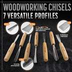 High-Quality Wood Carving Tools Set of 7 Chisels and Gouges - Image 6