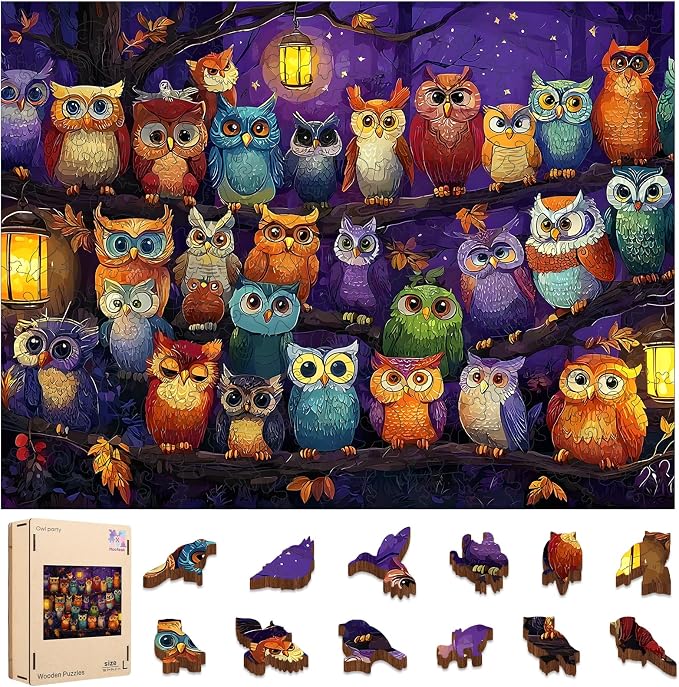 Mocfesk Wooden Puzzles for Adults, Owl Family Puzzles 500 Pieces | Unique by Mocfesk