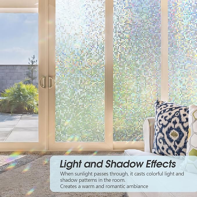 KESPEN Mosaic Rainbow Window Privacy Film, Stained Glass Decorative Cling Decals - Image 7