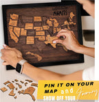 flinelife USA Landmarks Travel Map, Wooden USA Map Puzzle - Image 3