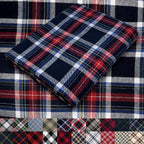 Pico Textiles 2 Yards Bolt Navy Blue and Red Tartan Plaid Flannel Fabric by PicoTextiles