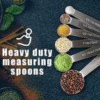 Measuring Spoons, Premium Heavy Duty Stainless Steel Measuring Spoons Cups Set - Image 8