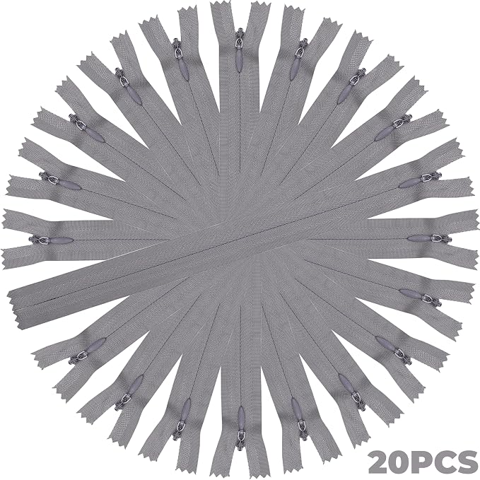 YAKA 20pcs Gray Nylon Invisible Zippers Tailor Sewing Tools Garment Accessories - Image 3