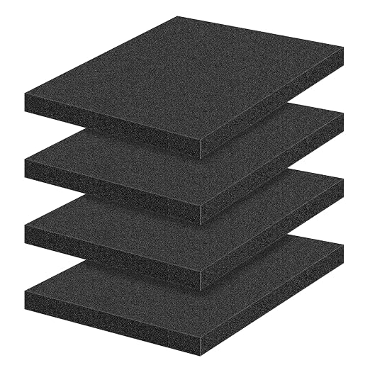 4 PCS Polyurethane Foam Sheets 12" L x 12" W x 1" T Packing Foam Inserts by MYFAMIREA