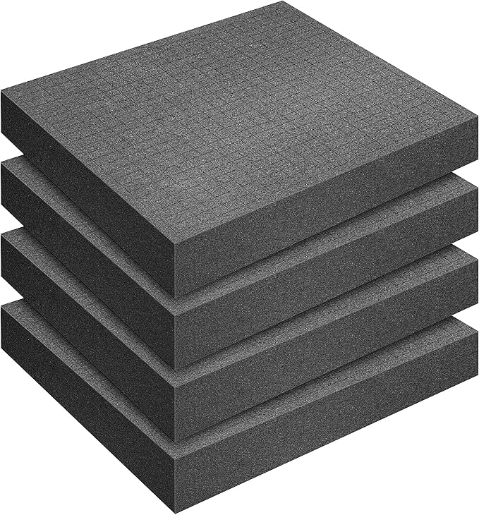 DECOHS 4 Pcs Pick and Pluck Foam- 12 x 12 x 2 Inch Pick Apart Foam Insert- by DECOHS