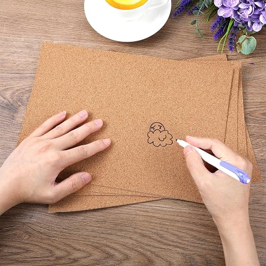 5 Pack Thin Cork Sheets 1mm Adhesive Cork Sticker Coasters 11.8x8.3in Thick - Image 4