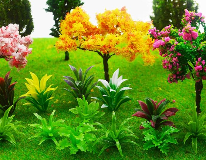 MOMOONNON 28 Pcs Miniature Fairy Garden Tree Plant Ornament, Mixed Model Trees - Image 5