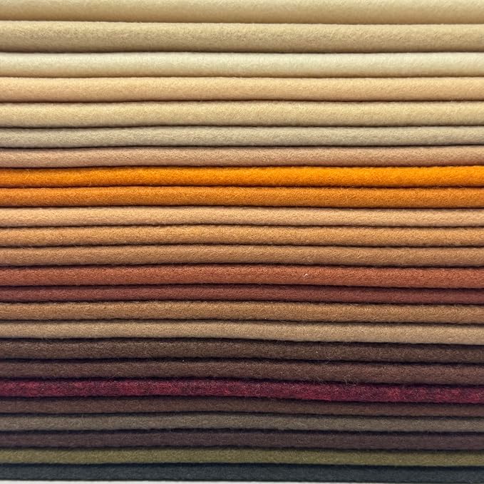 24 Rolls 8"x18" 1.4mm Thick Soft Felt Fabric Sheet 24 Assorted Earth Tone - Image 2