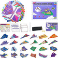 Leven DIY Paper Airplane Kit, 24 Progressive Origami Plane Designs, 48 Thick by Leven