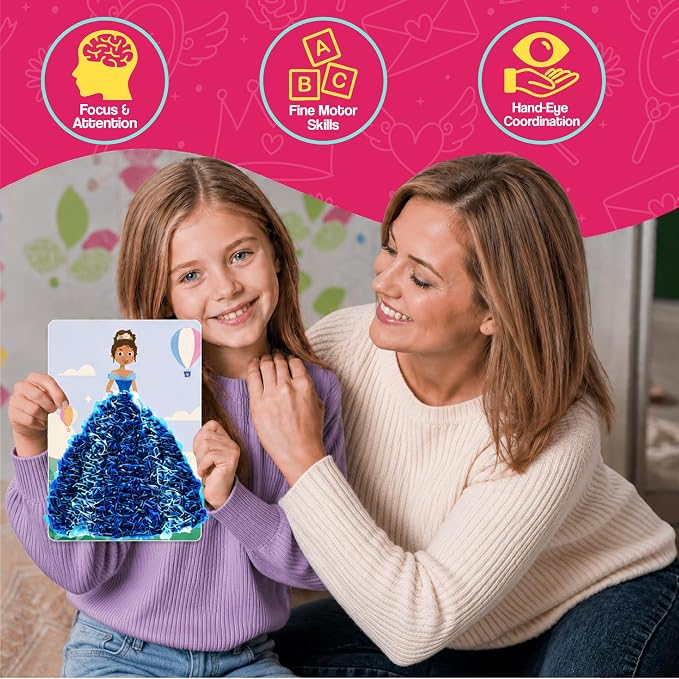 jackinthebox Poke Poke Art – Princess Theme, Mess-Free Fabric Art and Craft - Image 6