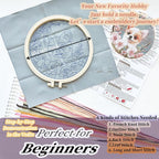 FONNUY Chihuahua Dog Floral Embroidery Kit, Cross Stitch Kits - Image 5