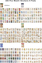 PRSTINCOL 6 Sets 300 Pcs Washi Stickers Book, Vintage Aesthetic Sticker Set - Image 2