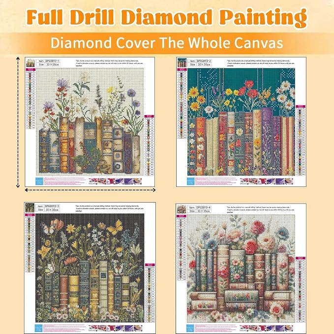 EIBEILI Diamond Art Kits for Adults-4P Book Flowers Diamond Painting Kits | - Image 3