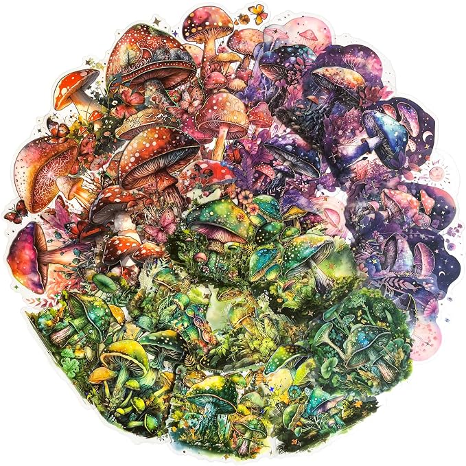 60PCS Holographic Mushroom Stickers - Image 2