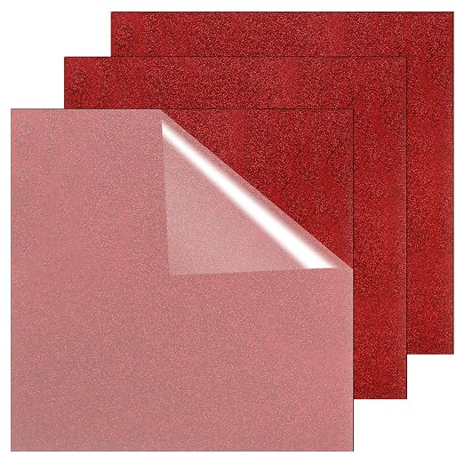 3 Pcs Glitter Red Glossy Acrylic Sheets, 7.87 x 7.87 x 1/10 Inch Laser Cutting by Frddiud