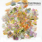 240PCS Floral PET Stickers – Die-Cut Botanical Landscape Stickers - Image 2