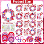 Hollowfly 48 Sets Valentine's Day Wreath Craft Kits DIY Heart Wreath Hanging - Image 3