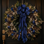 HUIHUANG Navy Blue Satin Wired Ribbon 2.5 inch Navy Wire Edge Christmas Ribbon - Image 3