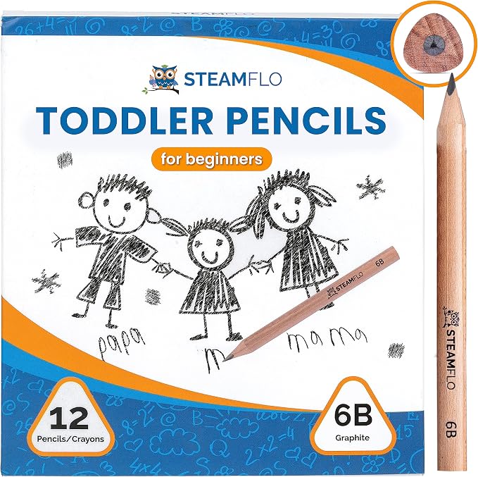 Learning Pencils for Toddlers 2-4 Years – Our Kids Pencils for Beginners by STEAMFLO
