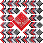 100 Pack Bandanas Unisex Paisley Bandanas Bulk Multi Purpose Cowboy Head Wrap by Handepo