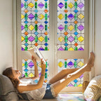 Windimiley Stained Glass Window Privacy Film:3D Colorful Geometric Decorative - Image 4