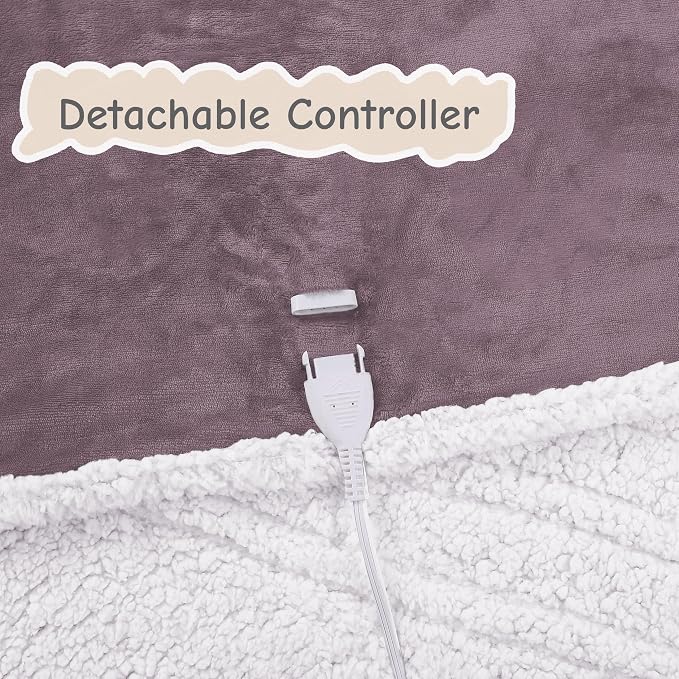 Electric Heated Blanket Full Size 72"x84", Soft Flannel - Image 6