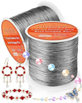 FIVEIZERO 656FT 0.38mm 7 Strand Stainless Steel Beading Wire, 2 Rolls Nylon by FIVEIZERO