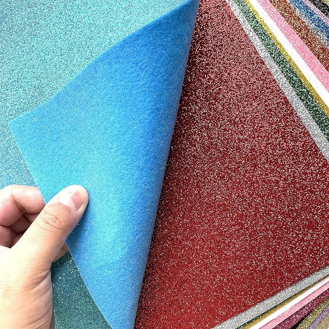 Glitter Felt, Glitter Sheets, 8 x12 inches Felt Glitter - Image 3