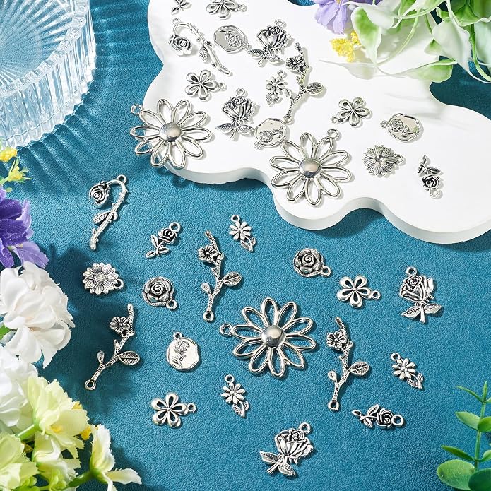 Craftdady Tibetan Style Antique Silver Alloy Pendants Cute Metal Dangle Charms - Image 6