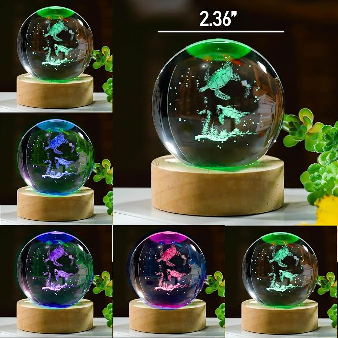 3D Sea Turtle Gifts for Women Crystals Ball - Image 2