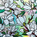 DKTIE Magnolia Pattern Stained Glass Window Film Floral Decorative Window by Dktie