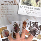 Fayware 411 Vintage Washi Stickers & 20 Scrapbook Papers Ephemera - Image 4