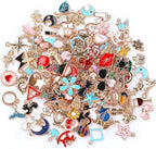 SANNIX 170Pcs Jewelry Making Charms Assorted Gold Plated Enamel Necklace by SANNIX