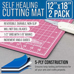 U.S. Art Supply 12" x 18" Self-Healing Cutting Mat 5-Ply - Image 2