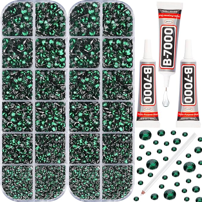 11000PCS Emerald Green Rhinestones by Worthofbest