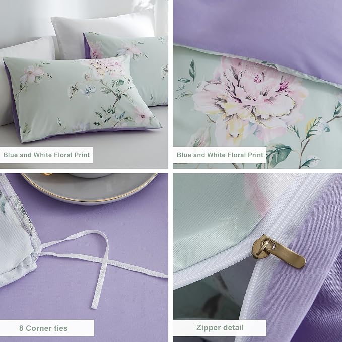 BOLINLIVING Duvet Cover Twin Size, Flower Kids Duvet Cover - Image 6